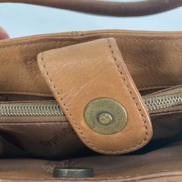 Vintage Fossil Brown Leather Mini Tote Key Purse Double Handles Handbag 75082 - Picture 9 of 14